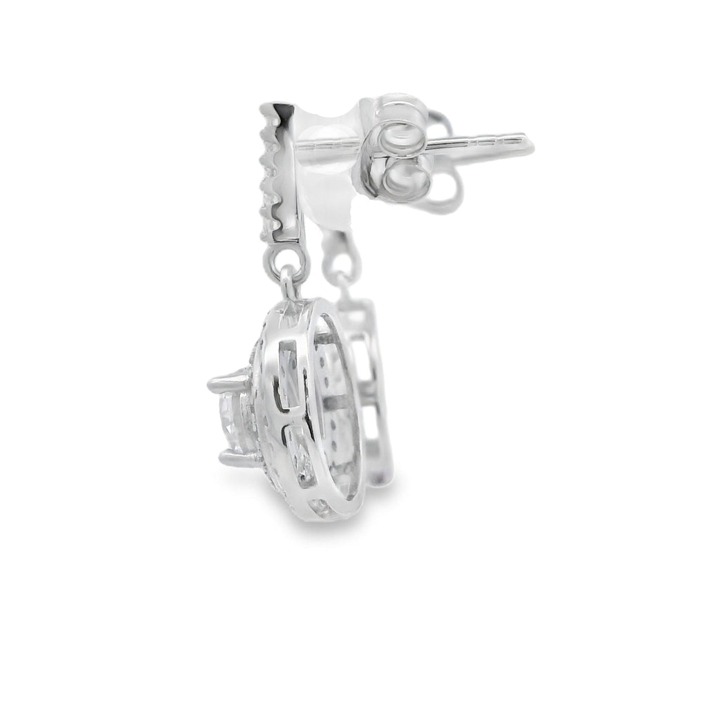 Natural Cubic Zirconia Earrings Sterling Silver