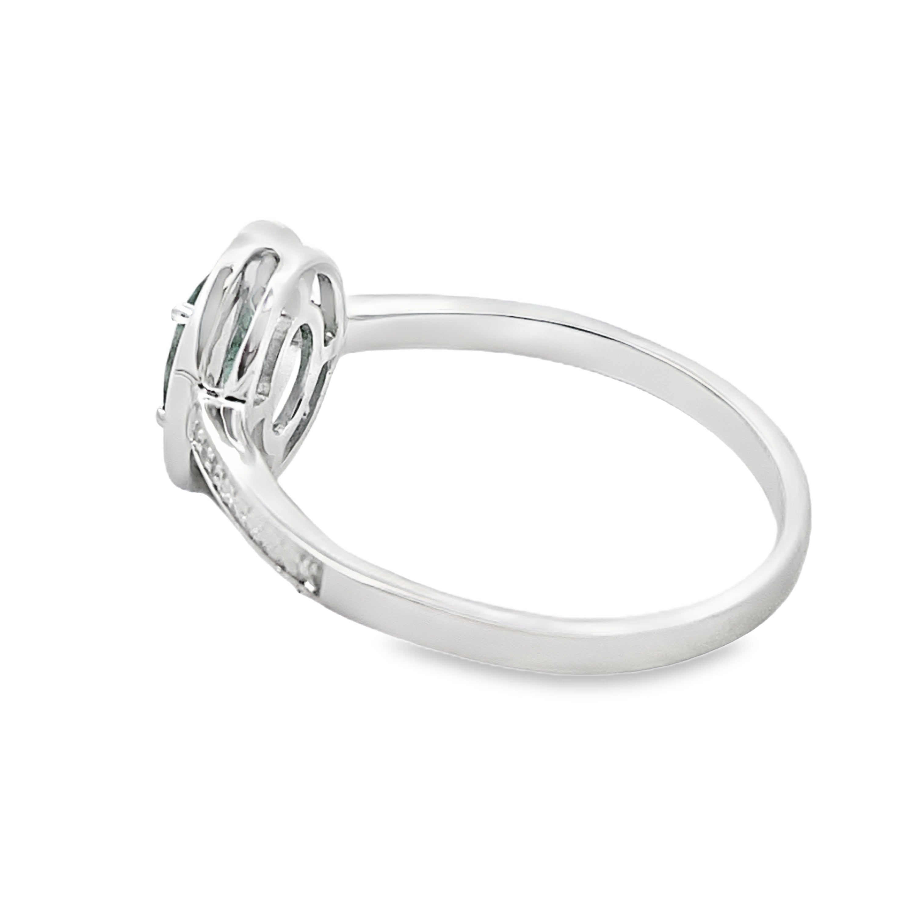 Genuine .49ct Emerald Diamond Ring 10KT White Gold