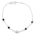 Natural .67ct Sapphire Diamond Bracelet 14KT White Gold
