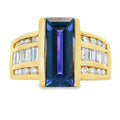 Natural .80ct Tanzanite Diamond Ring 18KT Yellow Gold