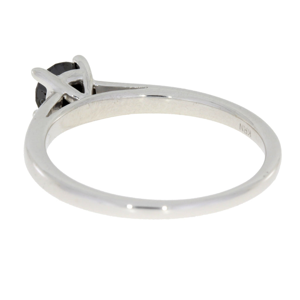 Natural .50ct Black Diamond Eng Only Sterling Silver