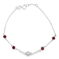 Genuine .66ct Ruby Diamond Bracelet 14KT White Gold