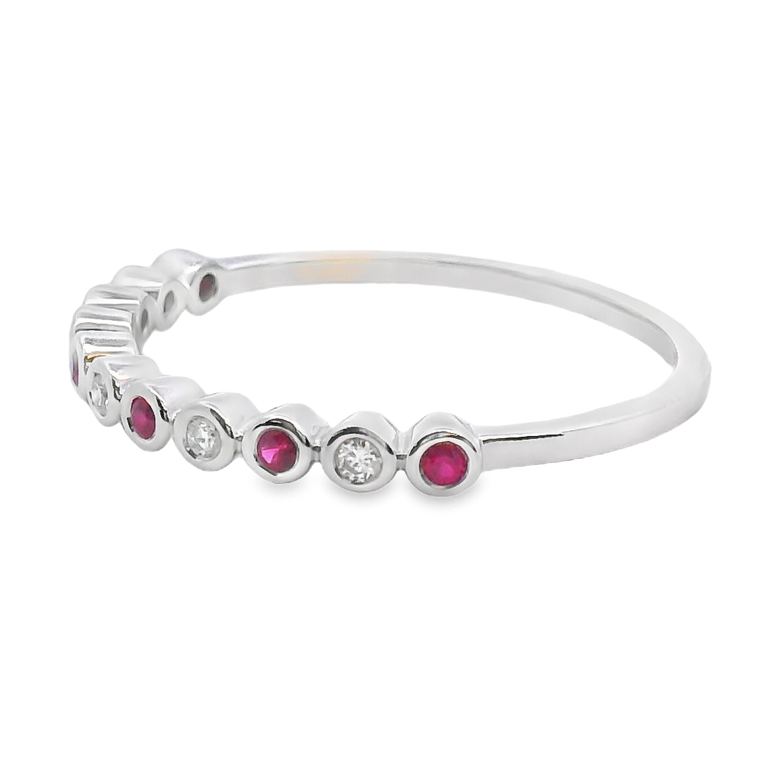 Sapphire Diamond stackable band set 14KT White Gold
