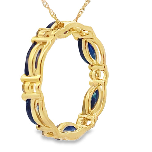 .99ct Sapphire Circle of Love Pendant 10KT Yellow Gold