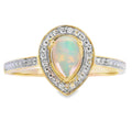 Natural .30ct Opal Diamond Ring 10KT Yellow Gold