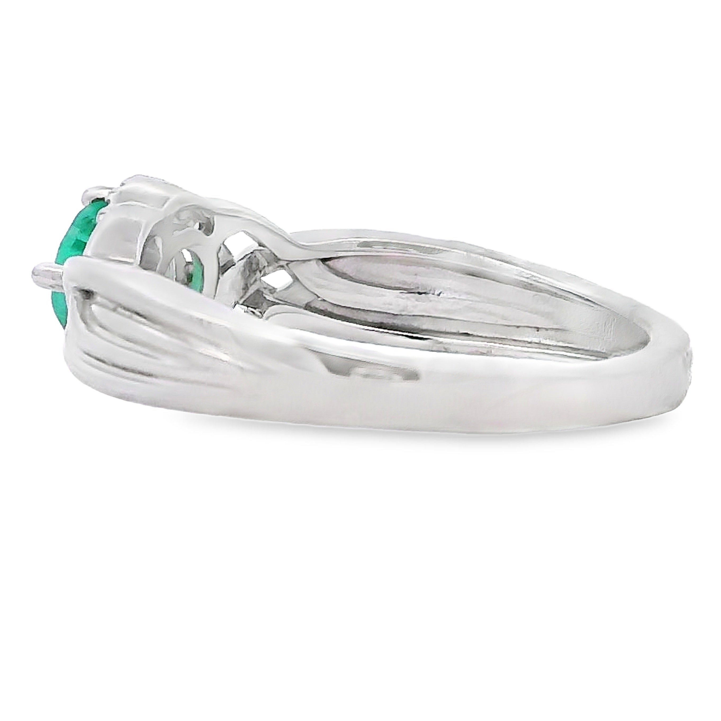 Genuine .58ct Emerald Zircon Ring Sterling Silver