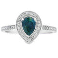 Genuine .54ct Sapphire Diamond Ring 10KT White Gold