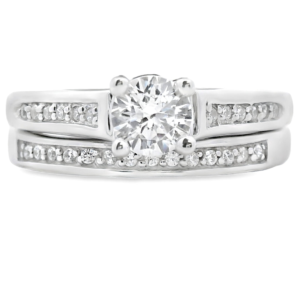 Genuine Cubic Zirconia CZ SS Bridal Sterling Silver