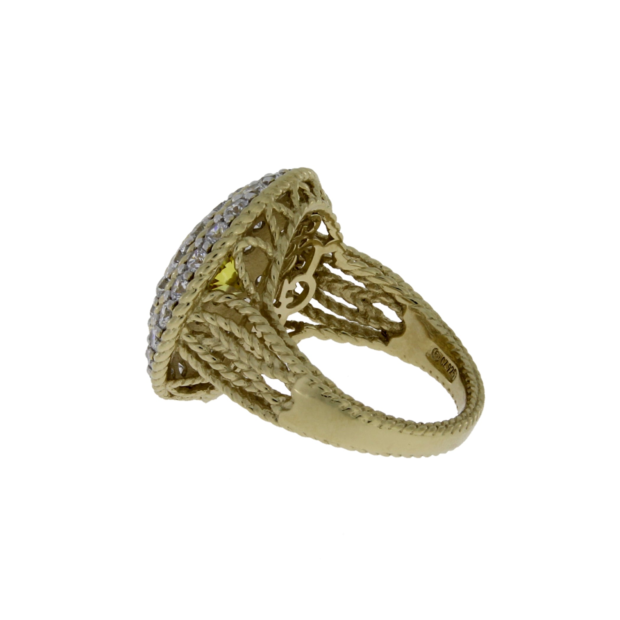 Genuine Cubic Zirconium Ring Sterling Silver