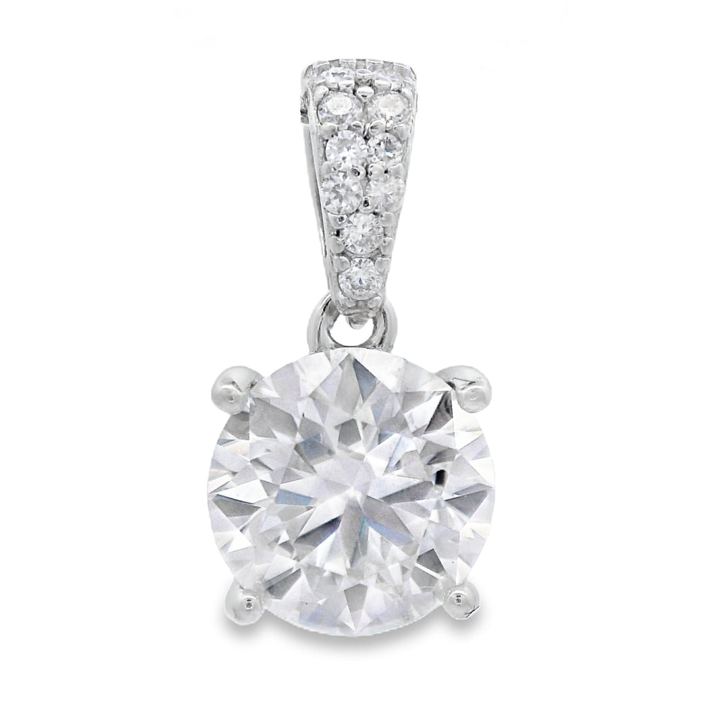 Genuine 2.00ct Moissanite Pendant Sterling Silver