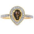 Natural .46ct Quartz Diamond Ring 10KT Yellow Gold