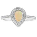 Genuine .30ct Opal Diamond Ring 10KT White Gold