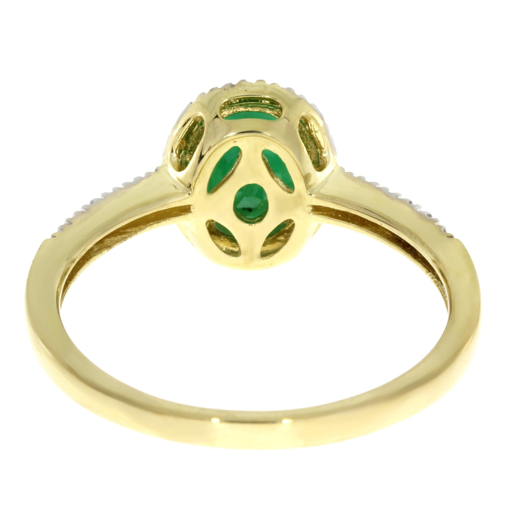 Natural .94ct Emerald Diamond Ring 14KT Yellow Gold