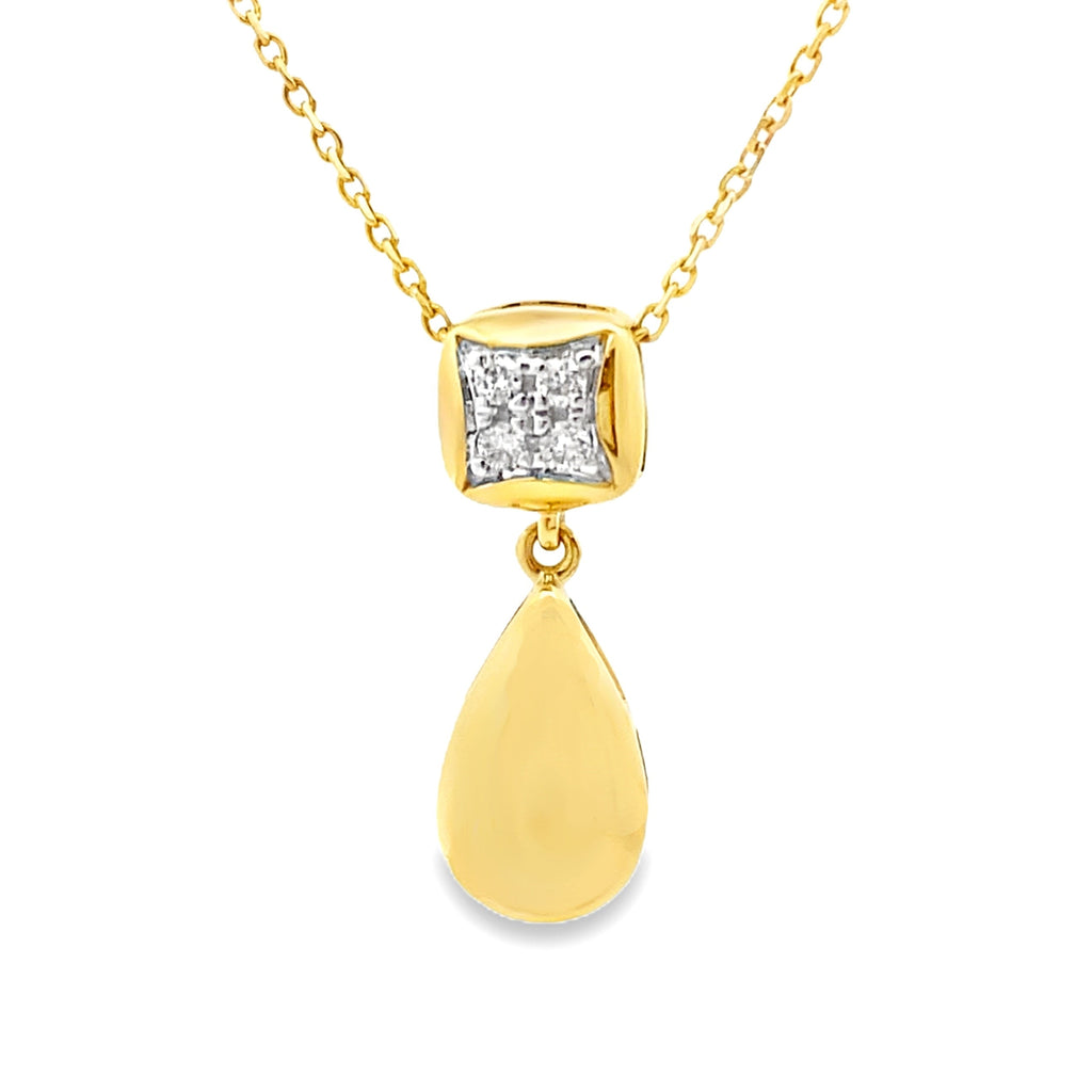 Natural .04ct Diamond Fashion Pendants 10KT Yellow Gold