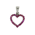 Natural .37ct Ruby Heart Love Pendant 10KT White Gold