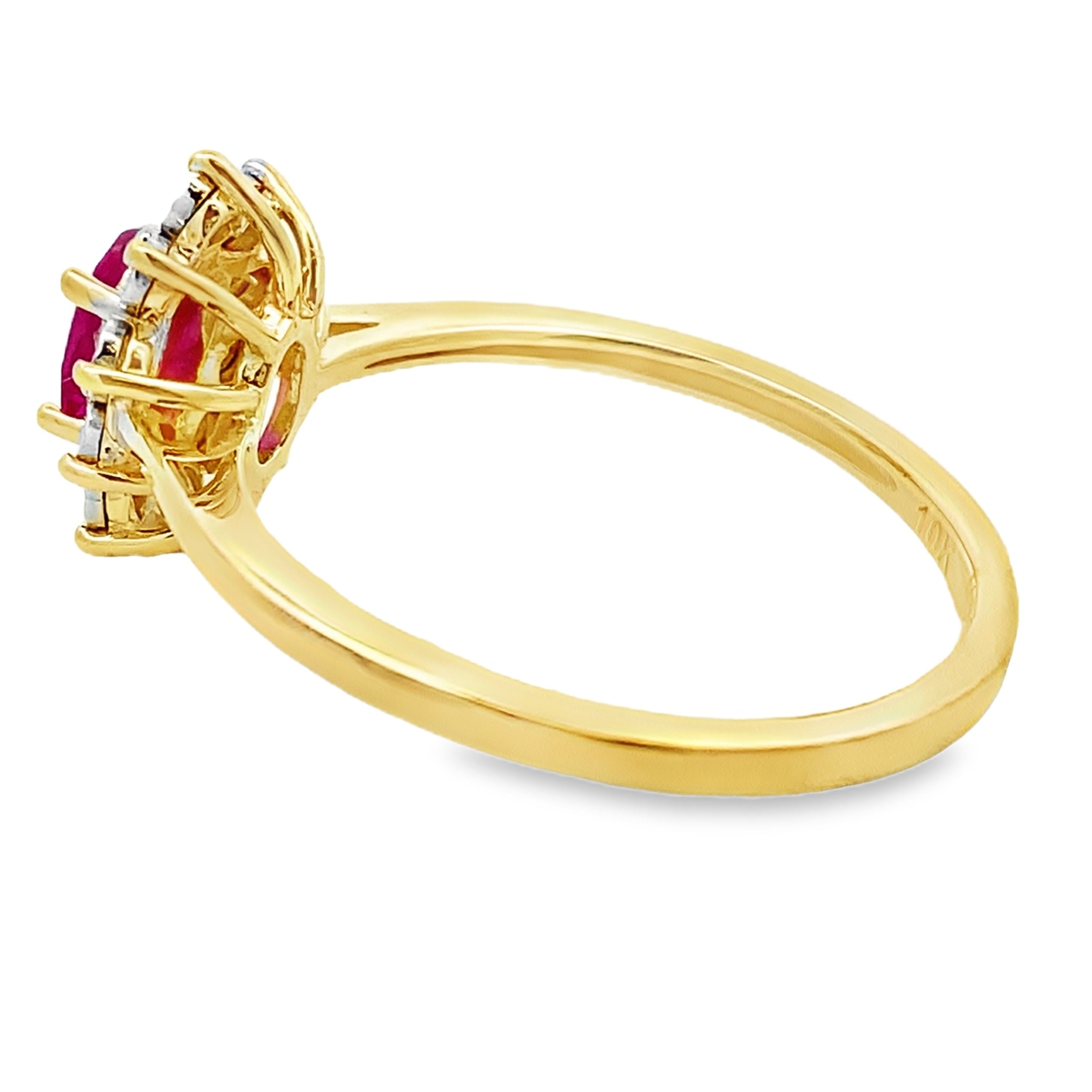 Genuine .63ct Ruby Diamond Ring 10KT Yellow Gold