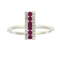 Genuine .30ct Ruby Diamond Ring 14KT White Gold