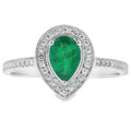 Genuine .42ct Emerald Diamond Ring 10KT White Gold