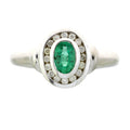 Natural .60ct Emerald Diamond Ring 10KT White Gold