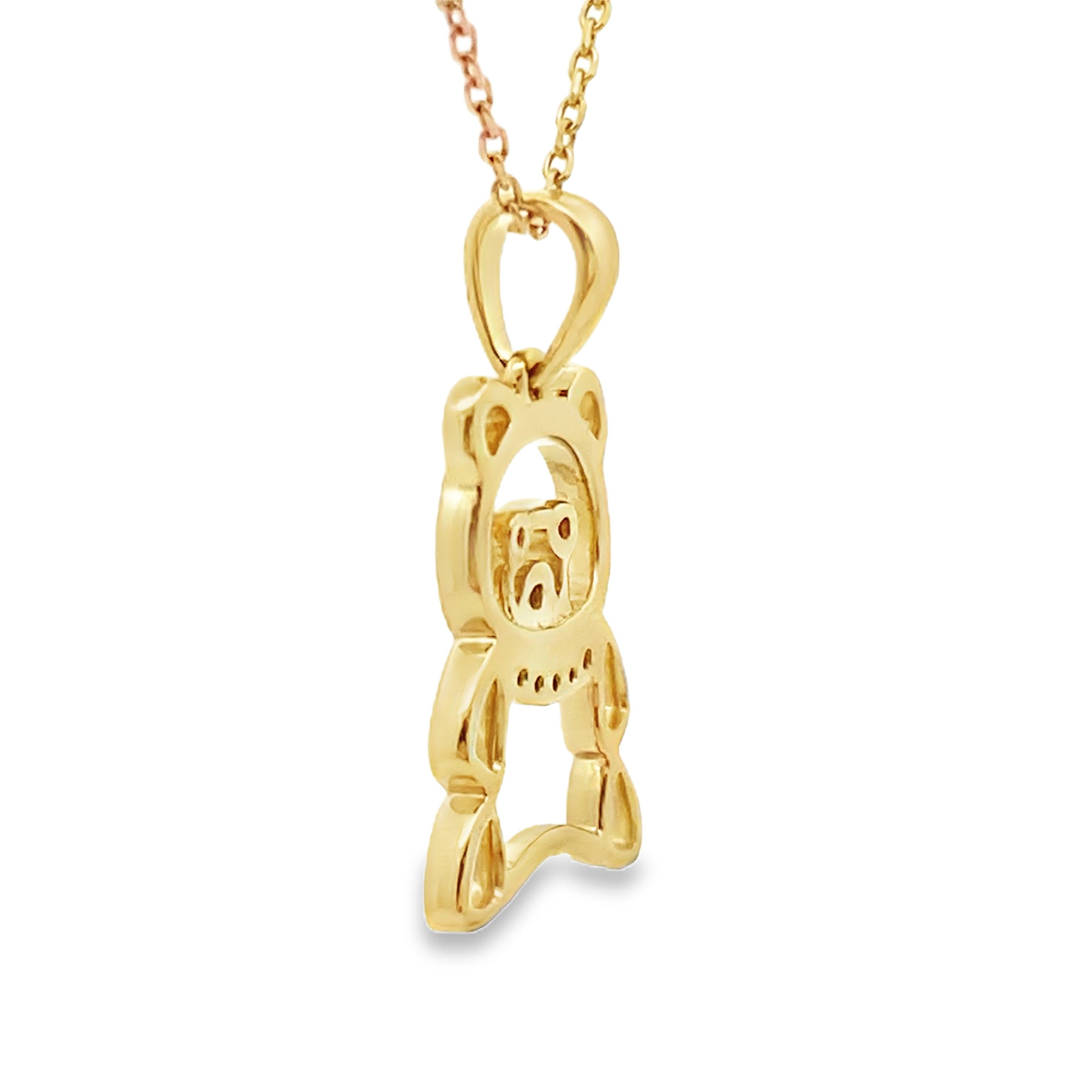 Genuine .03ct Diamond Animal Pendant 10KT Yellow Gold