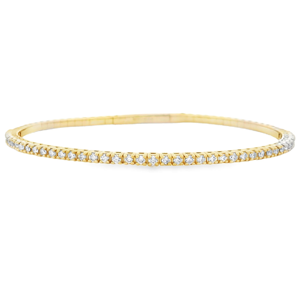 Genuine 1.00ct Diamond Bangle Bracelet 14KT Yellow Gold