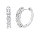 Natural 2.00ct Diamond Hoop Earrings 14KT White Gold