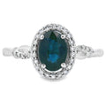 Natural 1.07ct Sapphire Diamond Ring 10KT White Gold