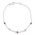 Genuine .25ct Ruby Diamond Bracelet 14KT White Gold