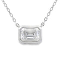 Natural .85ct Moissanite Pendant Sterling Silver