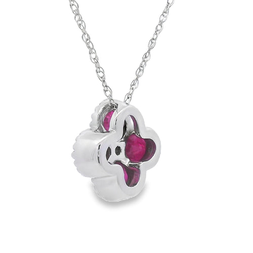.77ct Ruby Diamond Fashion Pendants 14KT White Gold