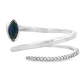 Natural .78ct Sapphire Diamond Ring 14KT White Gold