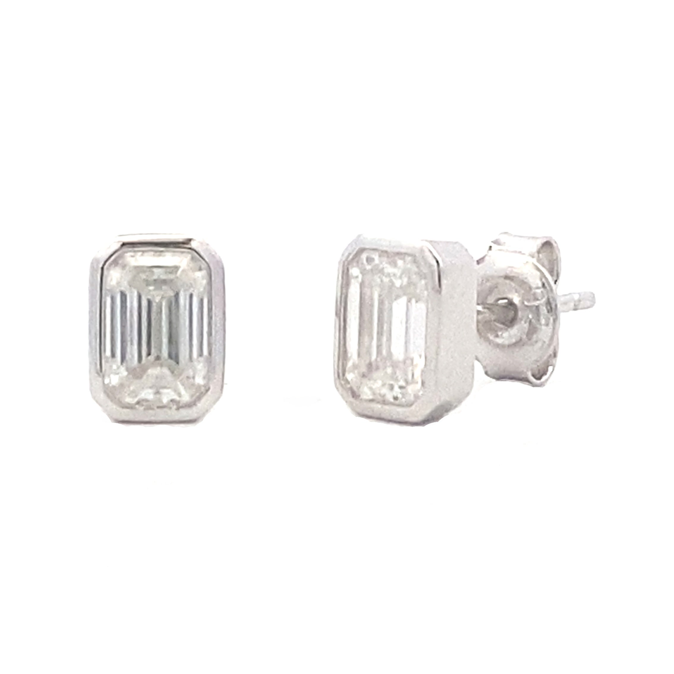 Natural .85ct Moissanite Stud Earrings Sterling Silver
