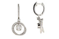 Genuine 1.00ct Diamond Dangle Earrings 14KT White Gold