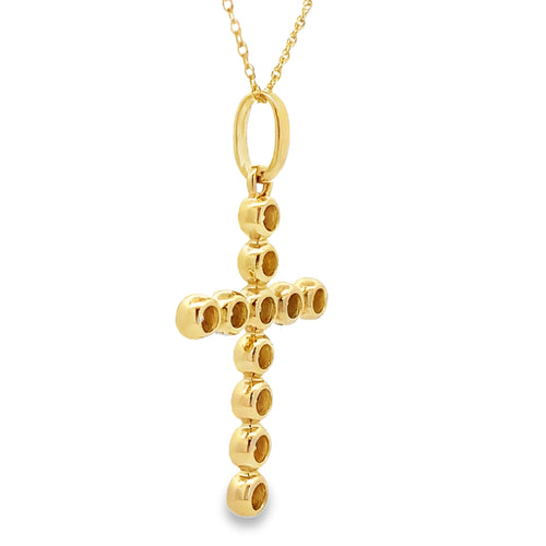 .50ct Diamond Cross Religious Pendant 14KT Yellow Gold