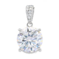 Genuine 4.00ct Moissanite Pendant Sterling Silver