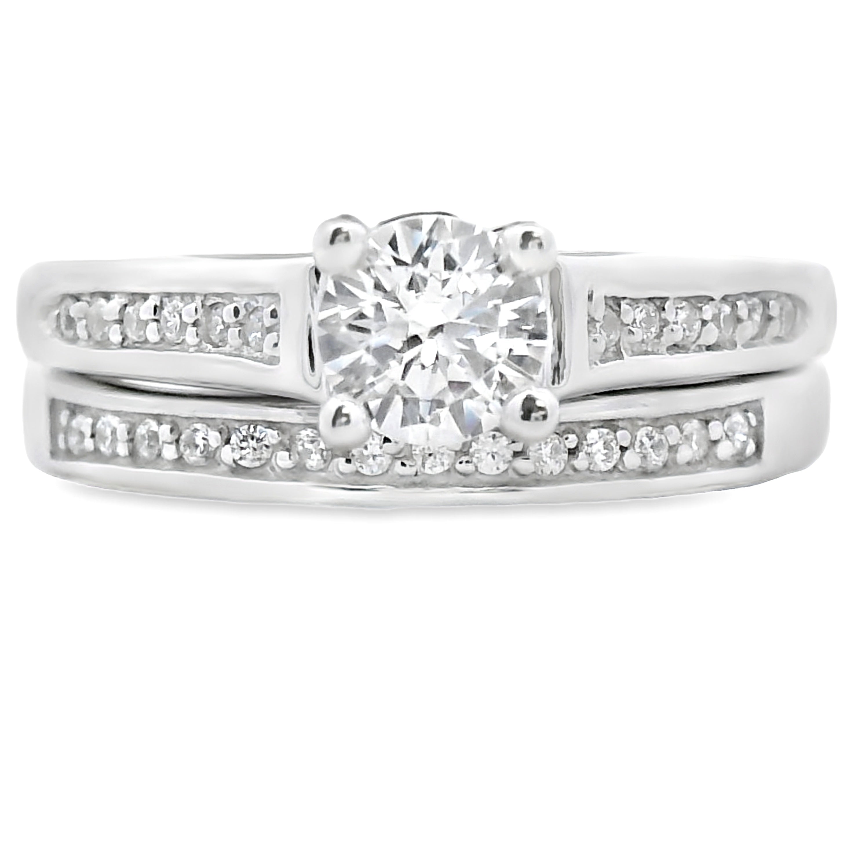 Genuine Cubic Zirconia CZ SS Bridal Sterling Silver