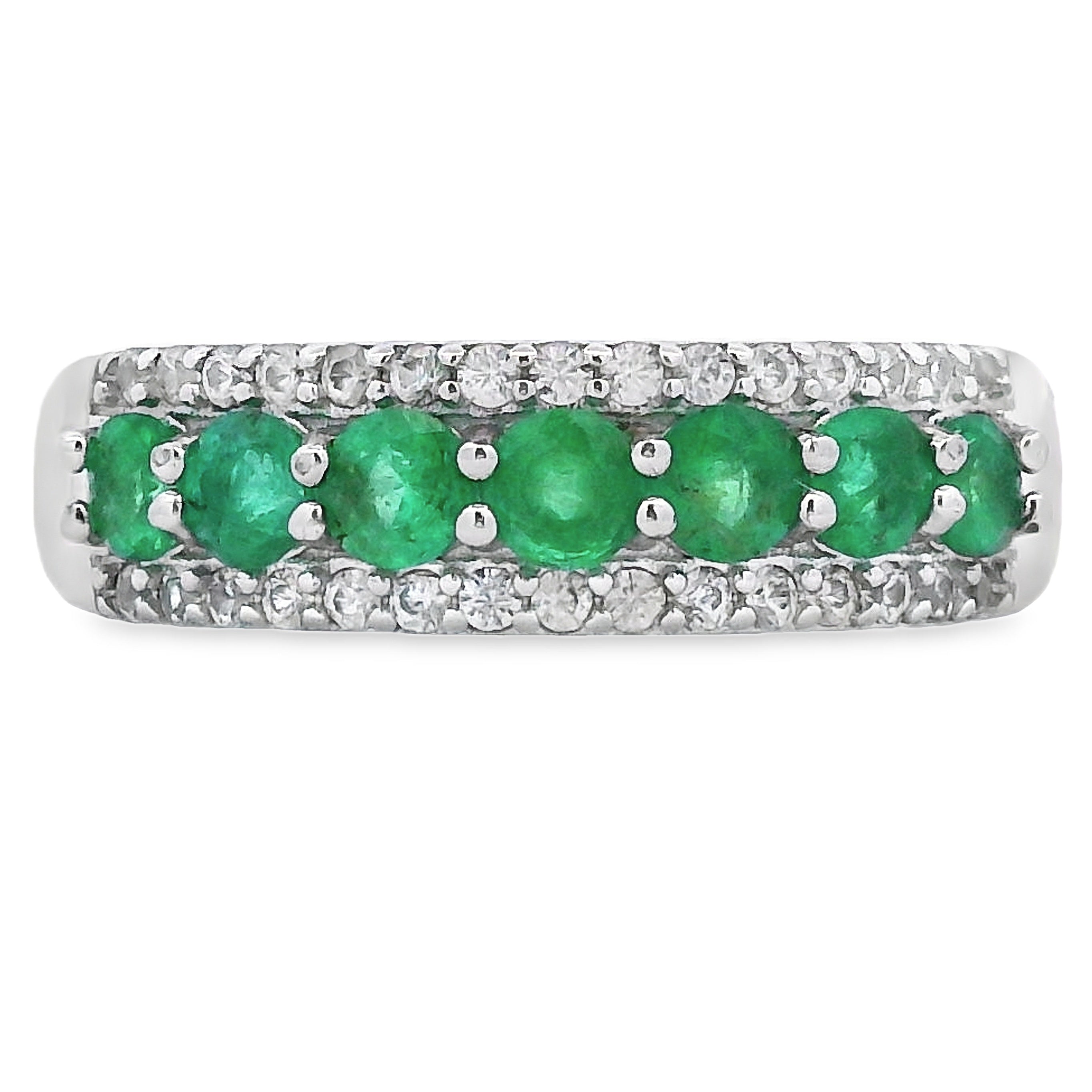 Natural White Topaz 3 Stone Ring Sterling Silver