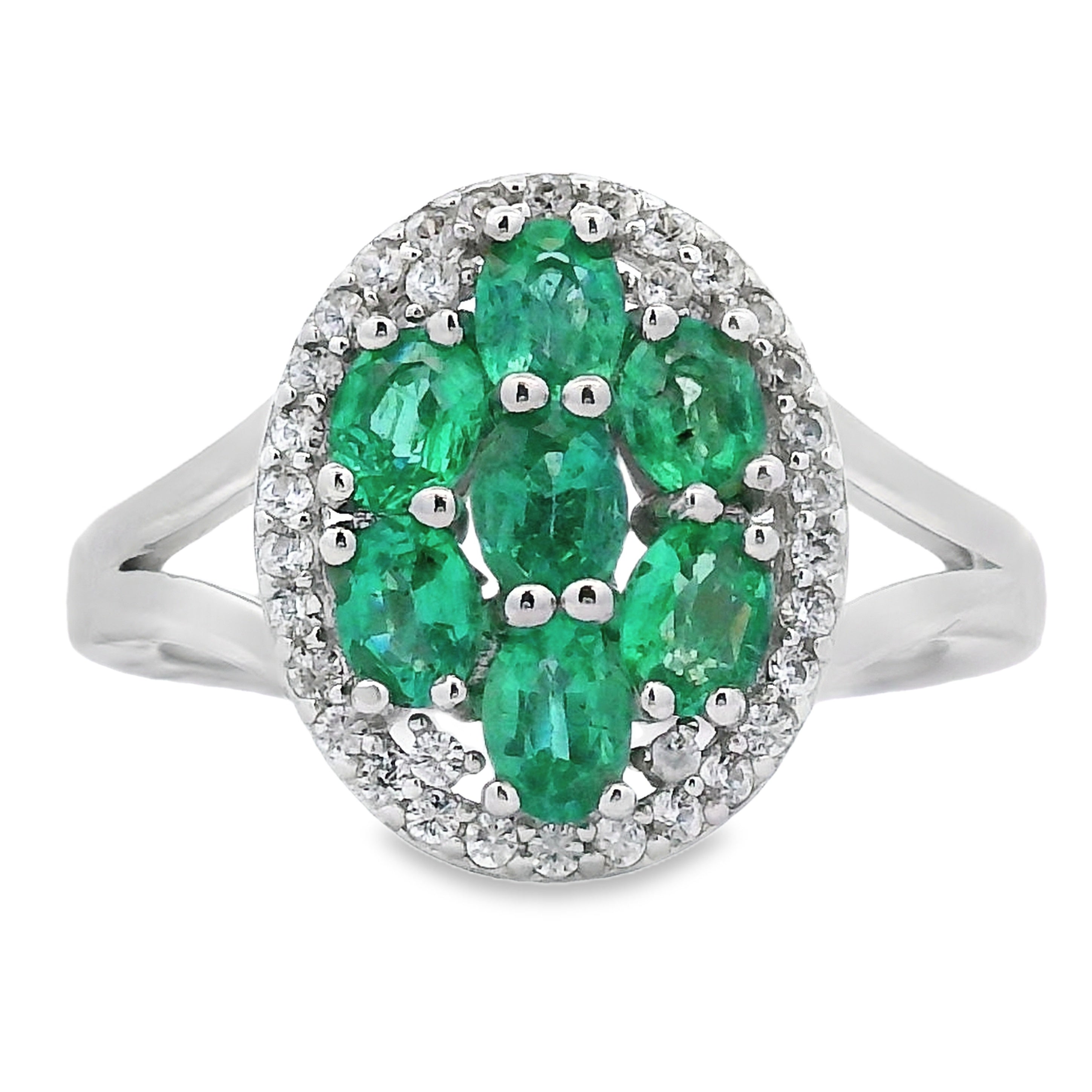 Natural 1.44ct Emerald Zircon Ring Sterling Silver