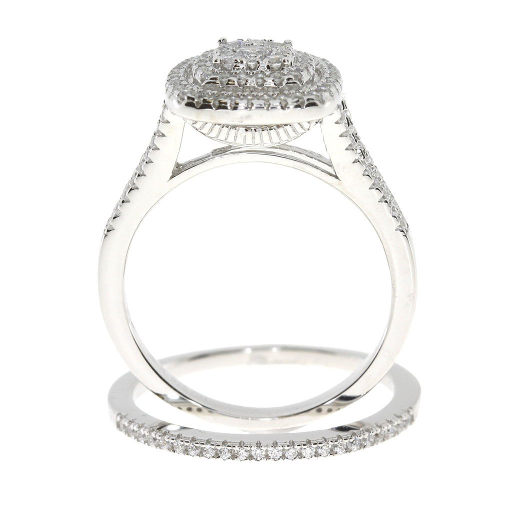 Genuine Cubic Zirconium CZ SS Bridal Sterling Silver