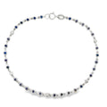 Natural .87ct Sapphire Diamond Bracelet 14KT White Gold
