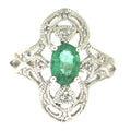 Genuine .70ct Emerald Diamond Ring 10KT White Gold