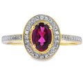 Natural .62ct Garnet Diamond Ring 10KT Yellow Gold