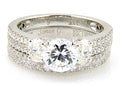 Natural 1.05ct Engagement Ring Set 18KT White Gold