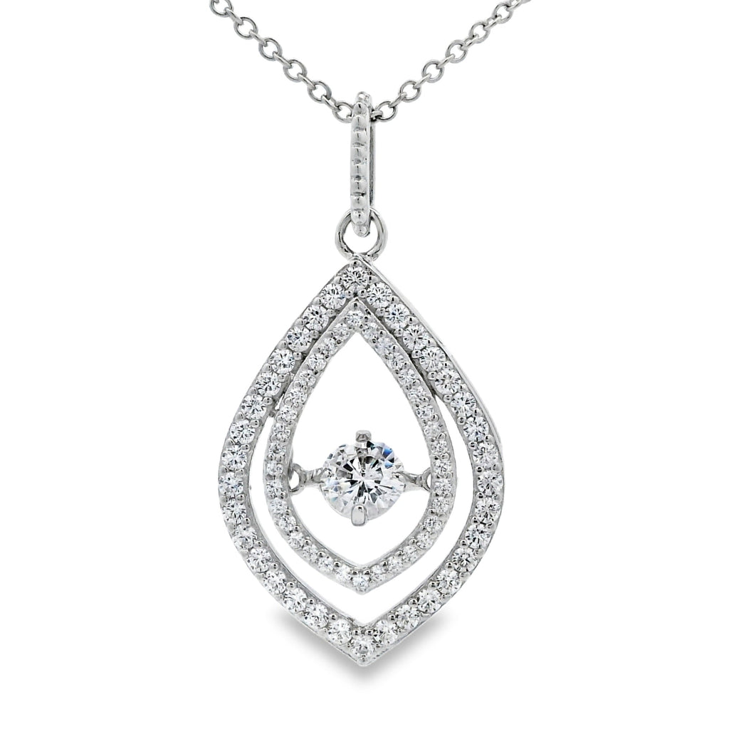 Natural Cubic Zirconia Fashion Pendants Sterling Silver