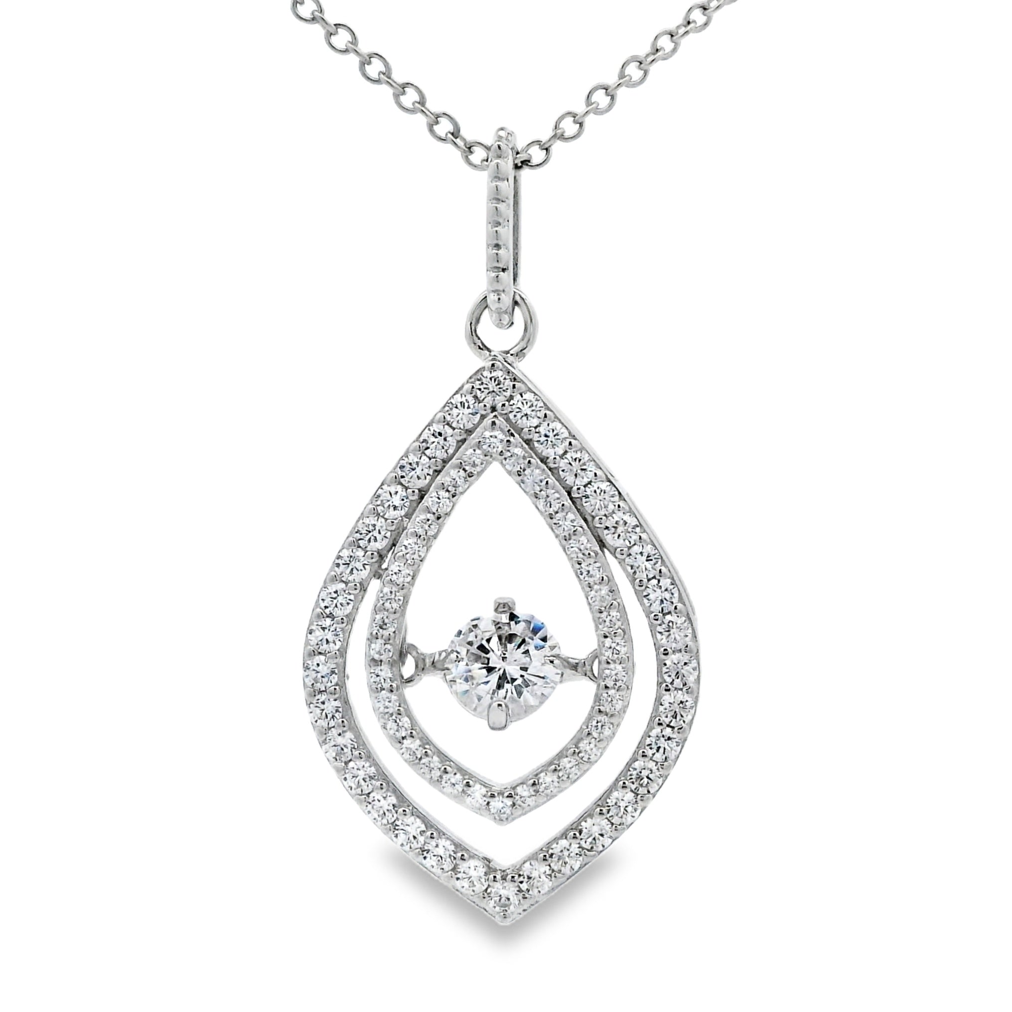 Natural Cubic Zirconia Fashion Pendants Sterling Silver
