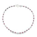 Genuine .89ct Ruby Diamond Bracelet 14KT White Gold