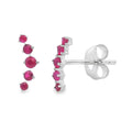 Genuine .24ct Ruby Earrings 14KT White Gold