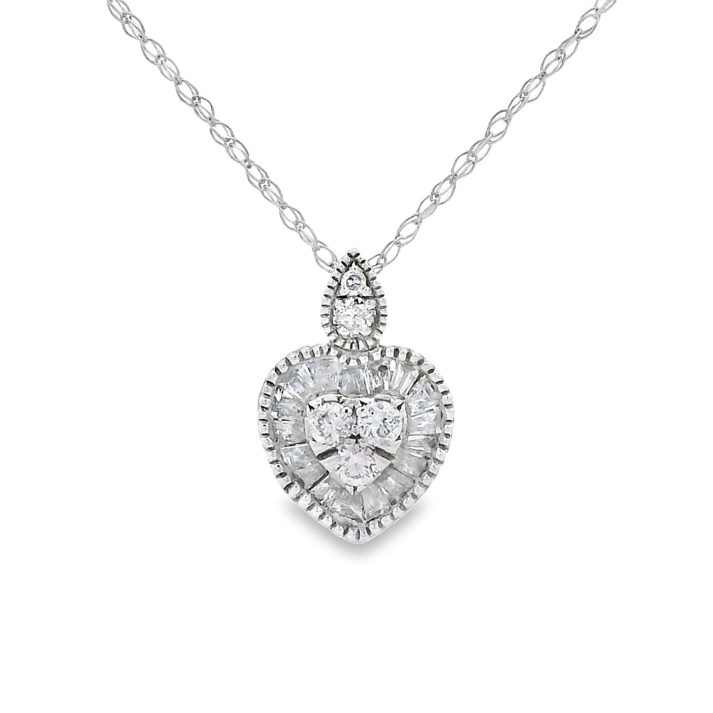 Natural .31ct Diamond Fashion Pendants 14KT White Gold