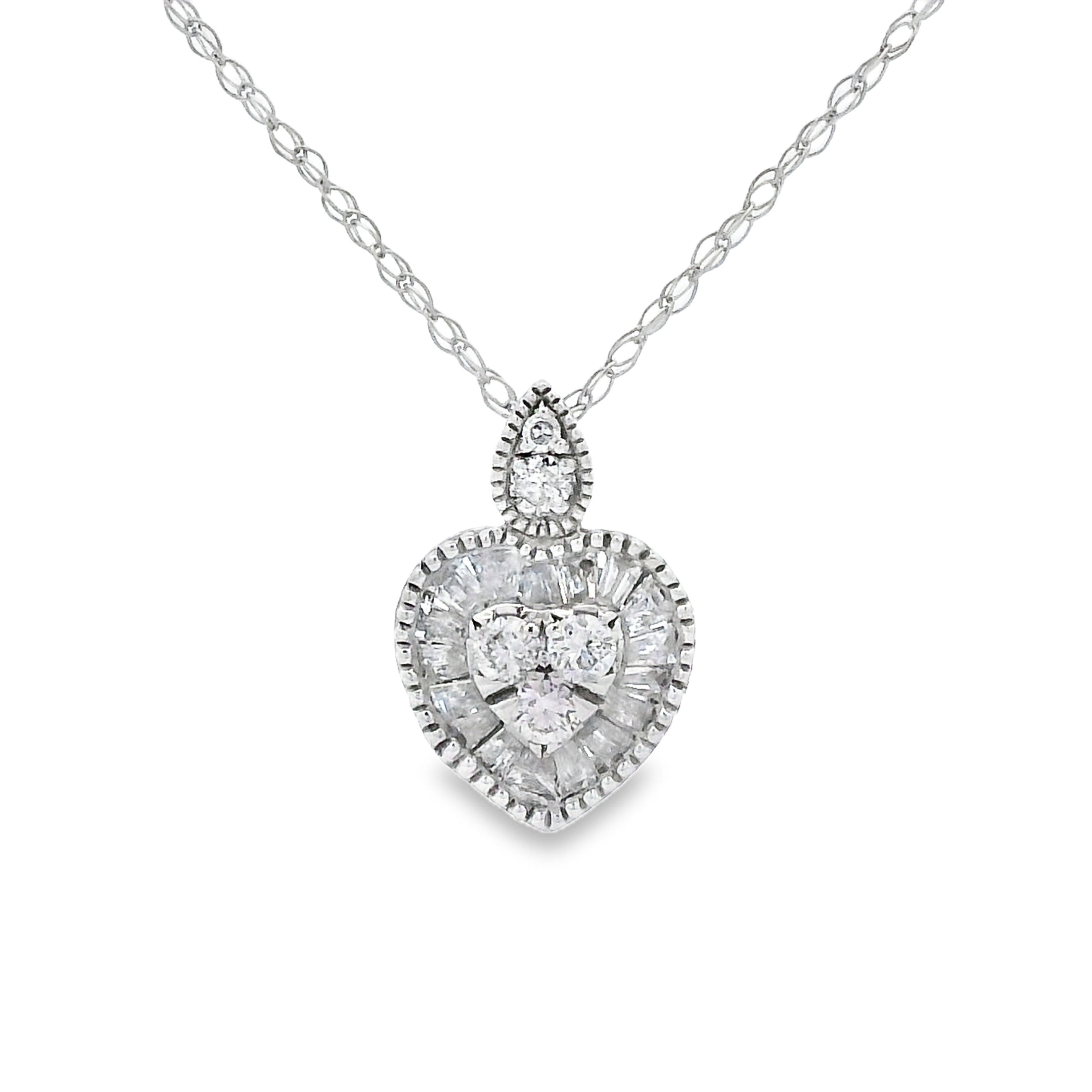 Natural .31ct Diamond Fashion Pendants 14KT White Gold