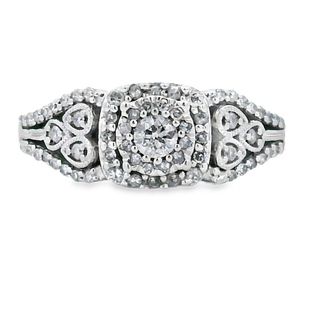 Genuine .50ct Diamond Ring 10KT White Gold